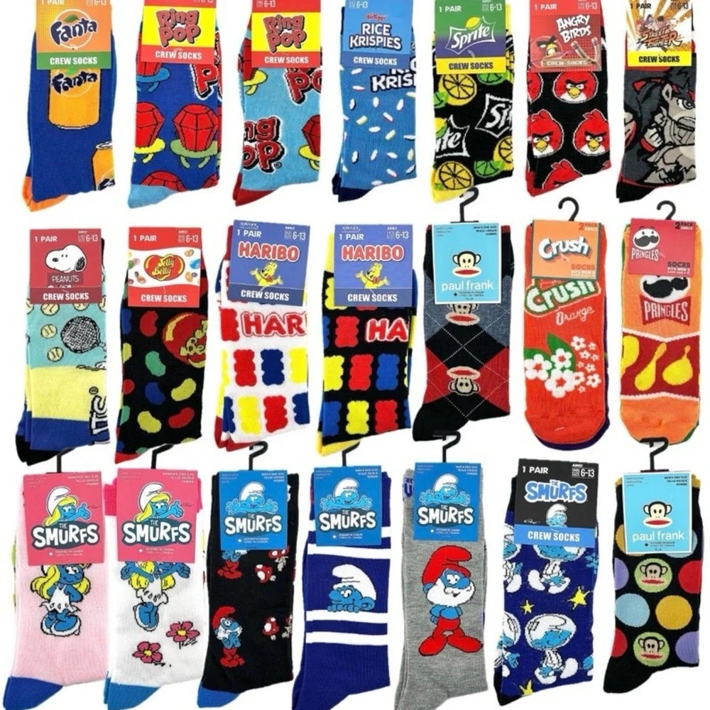 New 5 Socks, for $10.00 Men, Women, Teens, or kids Colorful funny gift bundle